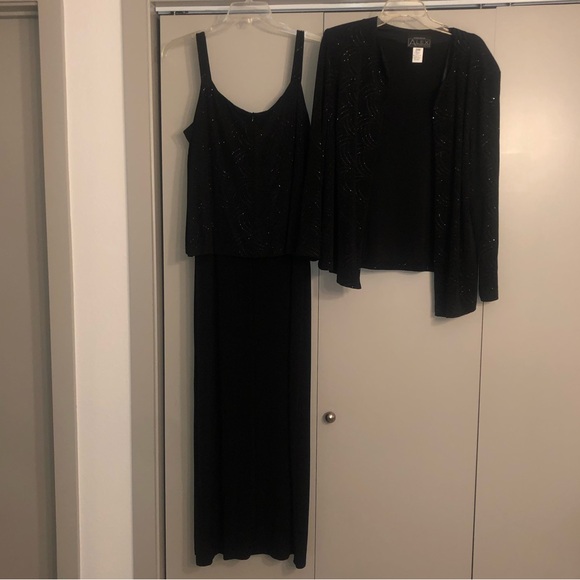 ALEX Women’s Evening Wear 2 Piece Dress and Matching Bolero Jacket - Size 16W - Picture 1 of 11